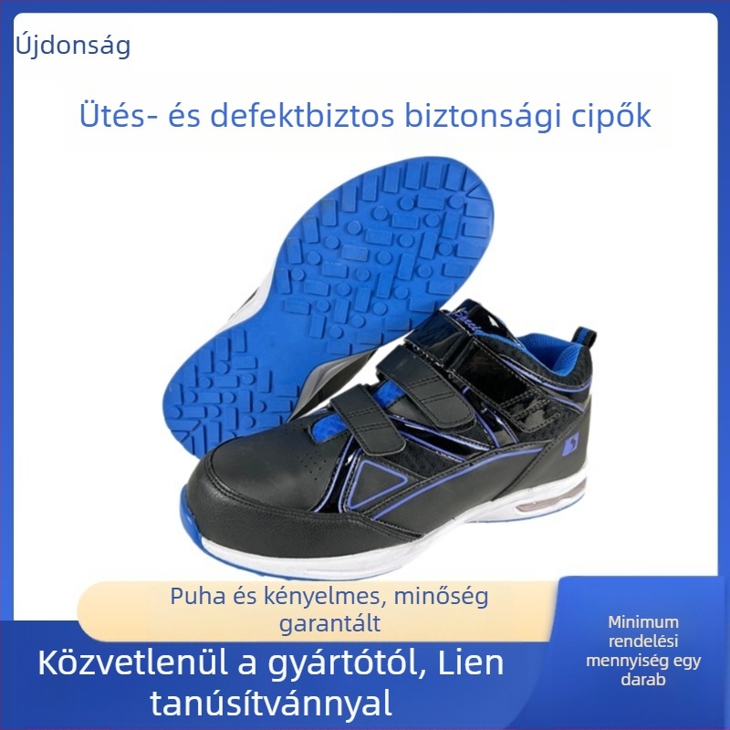 Csúszásmentes, ütésálló munkavédelmi cipő, lélegző, könnyű, tartós kültéri használatra.