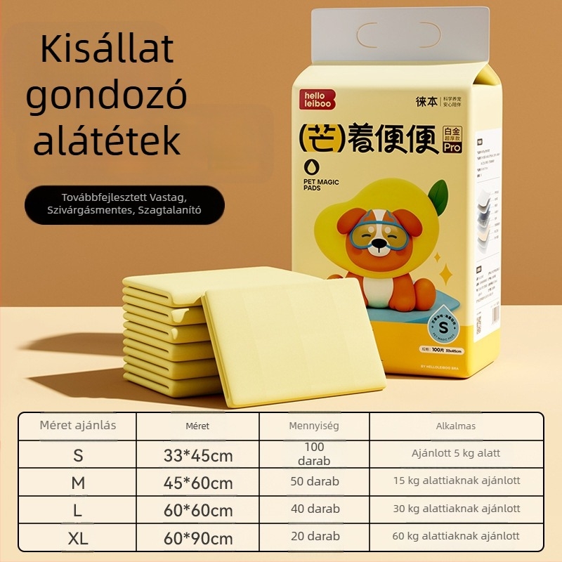 Kisállat-edzés alátét, egyszer használatos, vastagított, szagtalanító és nedvszívó, kutyák és macskák számára
