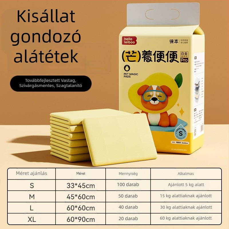 Kisállat-edzés alátét, egyszer használatos, vastagított, szagtalanító és nedvszívó, kutyák és macskák számára