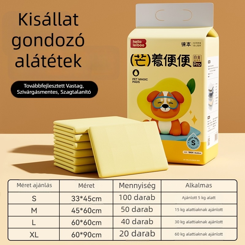 Kisállat-edzés alátét, egyszer használatos, vastagított, szagtalanító és nedvszívó, kutyák és macskák számára
