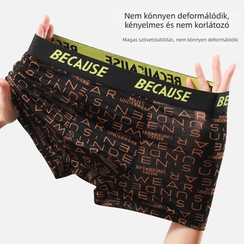 Férfi lélegző, bőrbarát középmagas derekú boxeralsó geometriai mintával