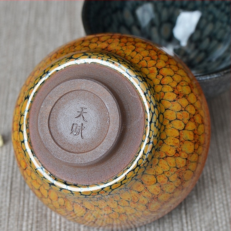 Hat színű Partridge Jianzhan teáscsésze készlet Jianyang kemence glazúrral és Oil-Drop glazúrral
