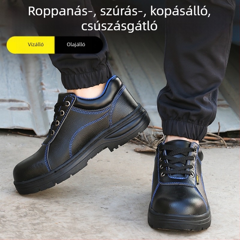 Légáteresztő munkavédelmi cipő acélorrúval, ütés- és perforációálló, könnyű nyári biztonsági lábbeli