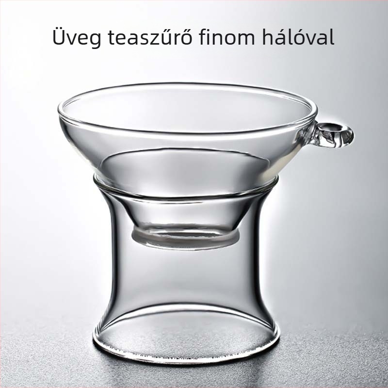 Üvegből készült teafiltr finom hálós szövésű, tealevél-filtr és víz elválasztó, szűrőháló teáskannához, teafőző készlet kiegészítők