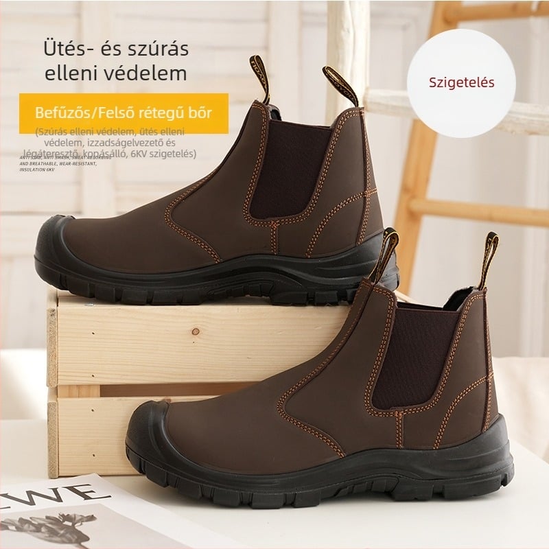 Férfi munkavédelmi Slip-On cipő, szigetelt, acélorrú, Kevlar középtalppal, ütésálló és perforáció-mentes