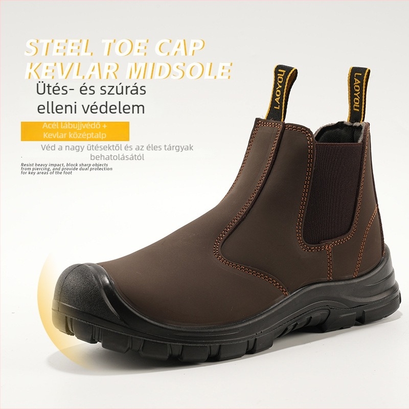Férfi munkavédelmi Slip-On cipő, szigetelt, acélorrú, Kevlar középtalppal, ütésálló és perforáció-mentes