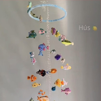 DIY készlet tengeri halas szélcsengőhöz — függő dísz, ajándék barátoknak