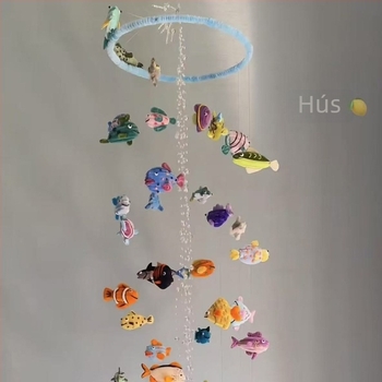 DIY készlet tengeri halas szélcsengőhöz — függő dísz, ajándék barátoknak