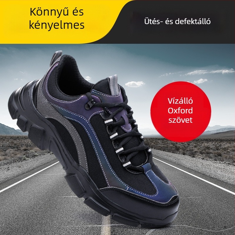 Vízálló ultrakönnyű munkavédelmi cipő férfiaknak, acél orrvédővel, ütés- és perforáció elleni védelemmel, Kevlar középtalp, szigetelt