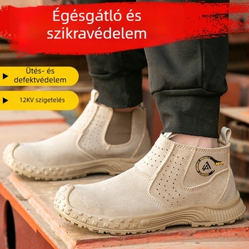 Varróvédő cipő férfiak és nők számára, műanyag orr‑védővel, ütés- és áthatolásvédett, masszív kopásálló talppal, villanyszerelői szigeteléssel, 12 kV