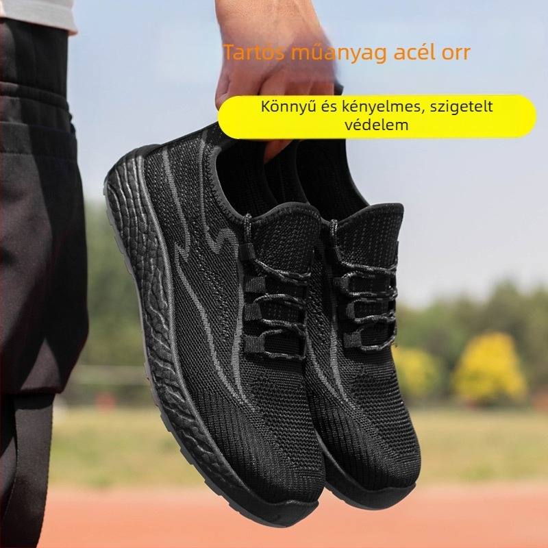 Férfiaknak szánt slip-on védőcipő, ütésálló és átszúrás elleni védelem, 10 kV izolációval, könnyű, kemény talppal