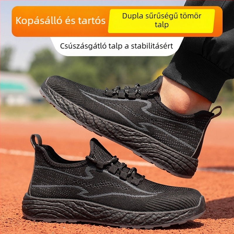 Férfiaknak szánt slip-on védőcipő, ütésálló és átszúrás elleni védelem, 10 kV izolációval, könnyű, kemény talppal