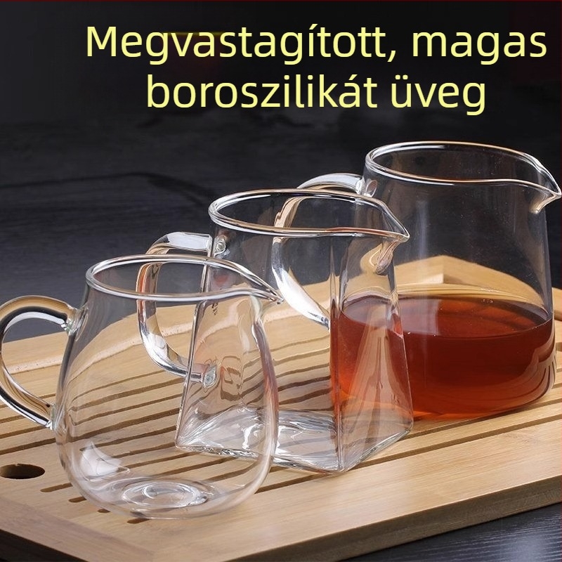 Megvastított boroszilikát üveg tea filter pohár, átlátszó teaceremónia kiegészítő