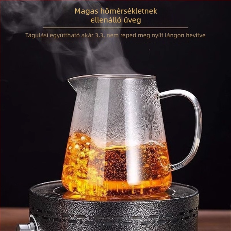 Megvastított boroszilikát üveg tea filter pohár, átlátszó teaceremónia kiegészítő
