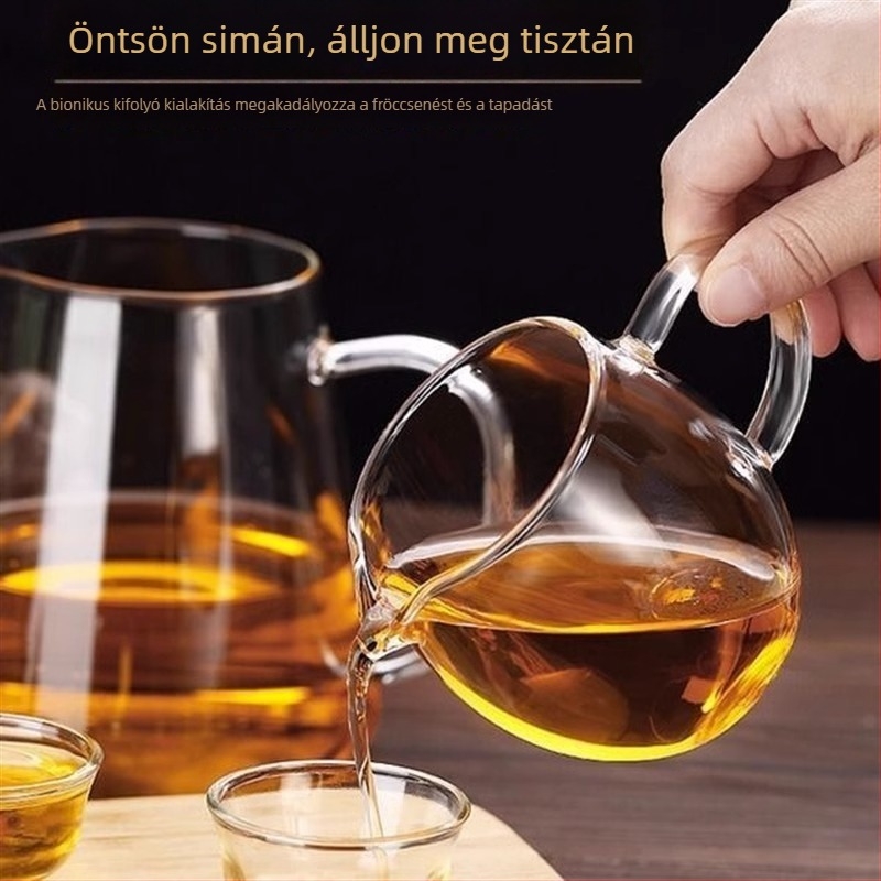 Megvastított boroszilikát üveg tea filter pohár, átlátszó teaceremónia kiegészítő