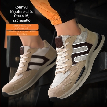 Alacsony profilú unisex munkavédelmi cipő, ütés- és perforáció elleni védelemmel, izolált, lélegző bőrből, tavasz–ősz