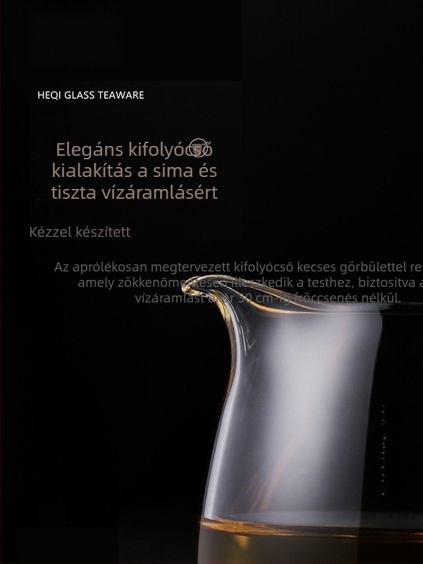 Chengran Magas boroszilikát üvegből készült teáskészlet: teás tál szeparátorral és egyenlítő pohárral, hőálló, megvastított