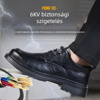 Férfi munkavédelmi cipő, szigetelt, ütésálló és perforáció-álló, műhelyekhez és építkezésekhez, csúszásmentes, kopásálló