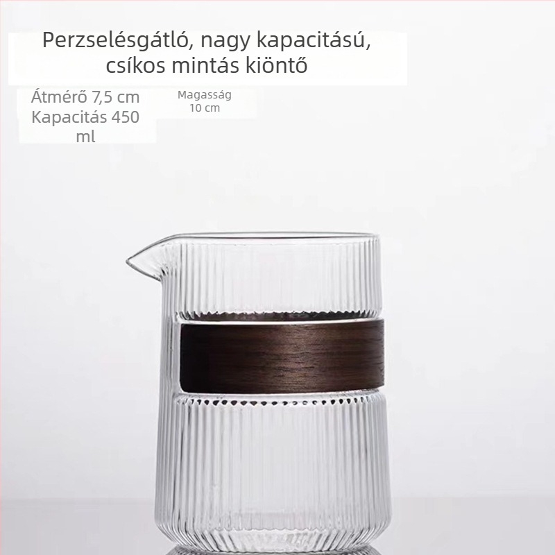 Hőálló, magas bóroszilíkat üvegből készült teáscsésze japán stílusú kalapált fogantyúval a tea ceremóniához