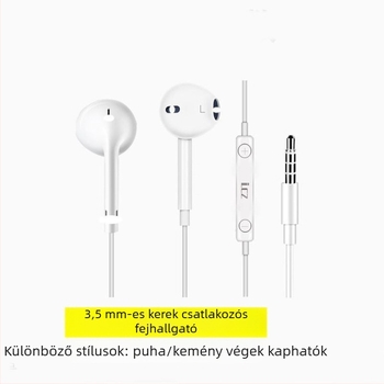LC 3,5 mm-es vezetékes fél-in-ear fülhallgató beépített mikrofonnal és zajcsökkentéssel Android táblagépekhez