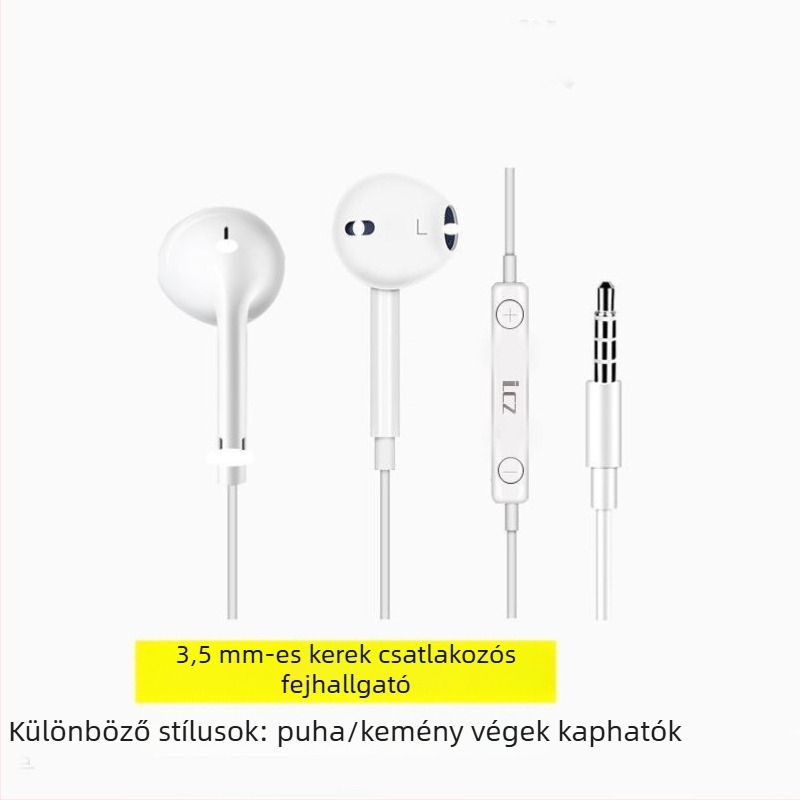 LC 3,5 mm-es vezetékes fél-in-ear fülhallgató beépített mikrofonnal és zajcsökkentéssel Android táblagépekhez