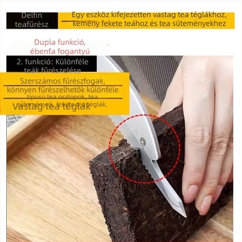 Rozsdamentes acélból készült teás eszközkészlet: teáskés, teás olló, teás fogó és teás tű