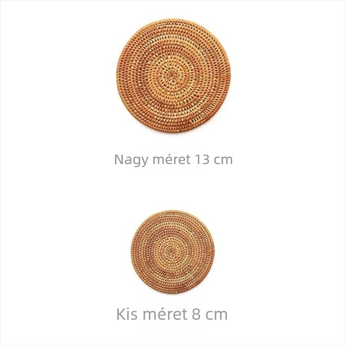 Kézzel szőtt vietnámi rattan alátétek poharakhoz, szigetelő alátétek teához és teáskannához, teaceremónia kiegészítők