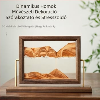 Tömörfa fotókeret homokórával és homokfestéssel – stresszoldó dísz nappaliba és az íróasztalra