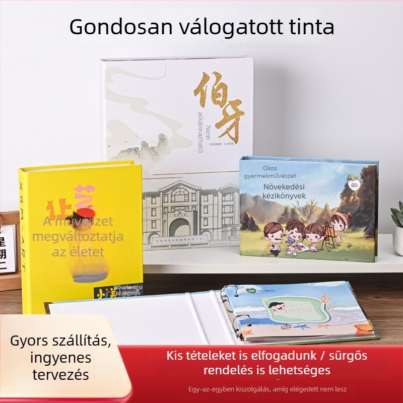 A4-es karton irattartó, D-formájú háromlyukas kötés és logónyomtatás