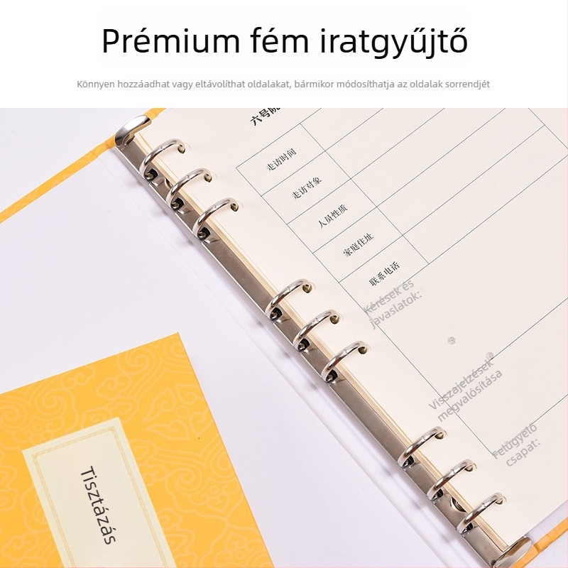 A4-es karton irattartó, D-formájú háromlyukas kötés és logónyomtatás