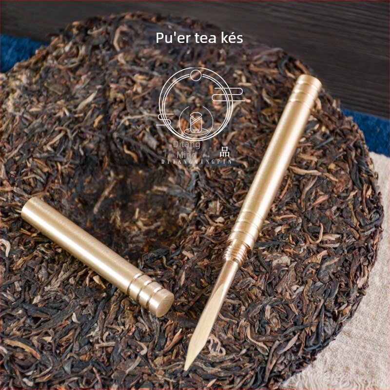 Pu'er teásdoboz bambusz tálcával és tömörfa teáskészlettel, japán stílusú teáskészlet, kés és tű a tea ceremóniához