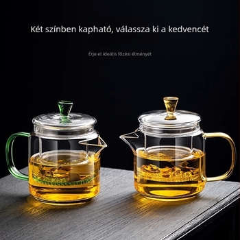 Magic Pot teáskanna boroszilikát üvegből, szűrővel, otthoni használatra, tea és víz elválasztása