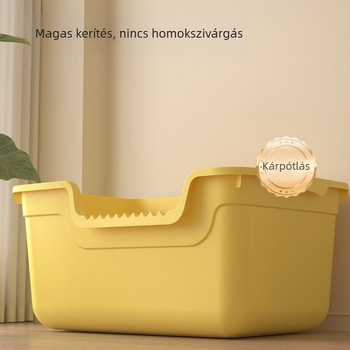 Extra nagy macskaalomtál, anti-fröccsenés, nyitott és félig zárt kialakítás