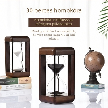 Négyoszlopos fa homokóra, ütésálló, dekoratív ajándék gyerekeknek