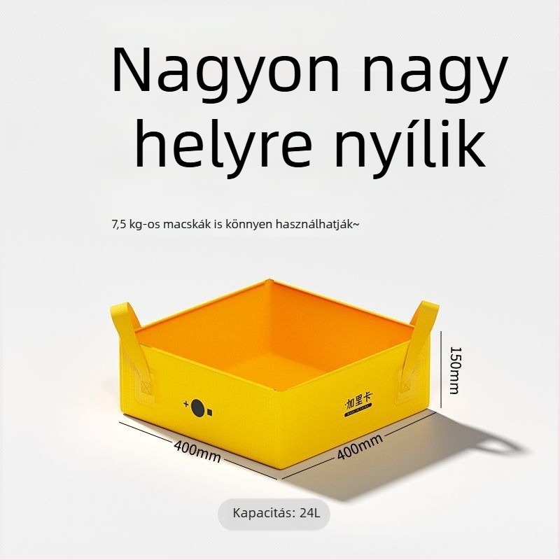 Összecsukható, félig zárt macskaalom tálca – hordozható, macskaalomtasakkal