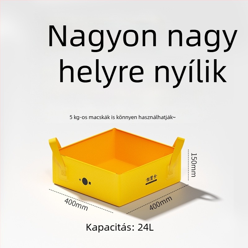Összecsukható, félig zárt macskaalom tálca – hordozható, macskaalomtasakkal