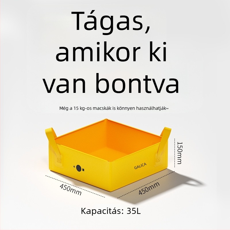 Összecsukható, félig zárt macskaalom tálca – hordozható, macskaalomtasakkal