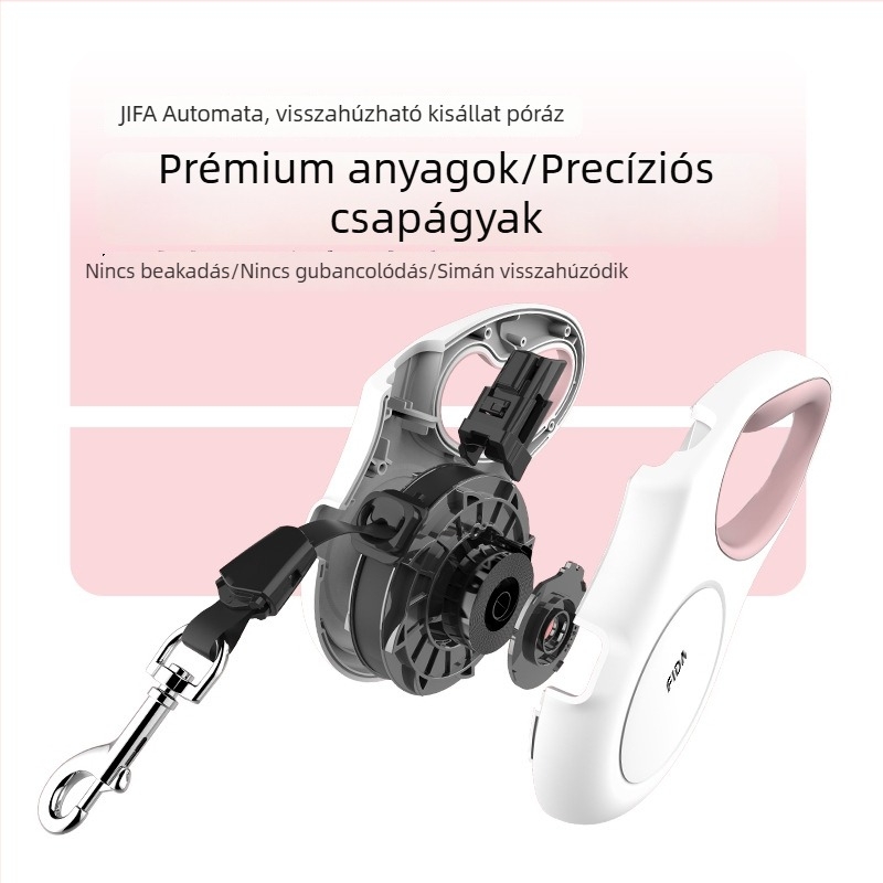 FIDA JFA automata visszahúzható kutyapóráz, kis-, közép- és nagytestű kutyáknak, tekeredés elleni és tartós
