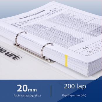 Deli 5381 A4 Átlátszó Dokumentum Mappa D‑clamp és kétlyukas a tárolásért