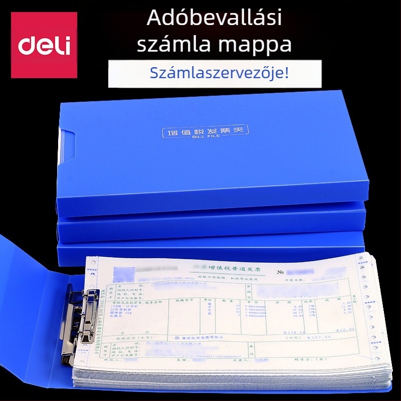 Deli 5355 Kék számlatartó – dokumentumok pénzügyi használatra
