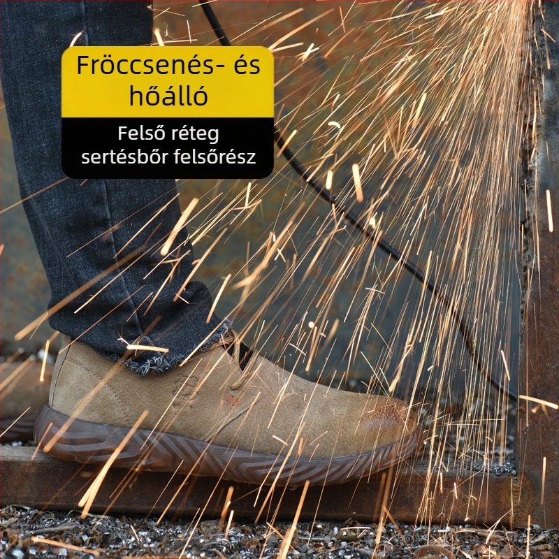Férfi munkavédelmi cipő Kevlarral, ütésálló és perforációálló, lélegző, könnyű, csúszásmentes, kopásálló, velúr bőr
