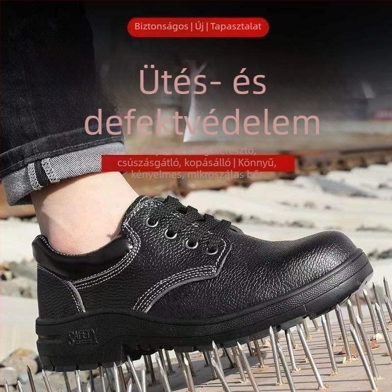 Férfi védőcipők acéllelemmel és acélorrával, ütésálló és perforációálló, kényelmes, lélegző, kopásálló építkezésekhez
