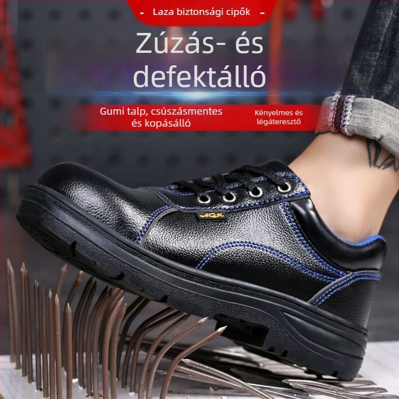 Vízálló, magas szárú munkacipő ütésálló és átszúrás elleni védelemmel, mikroszálas bőrből készült felsőrész és acél orrtokkal