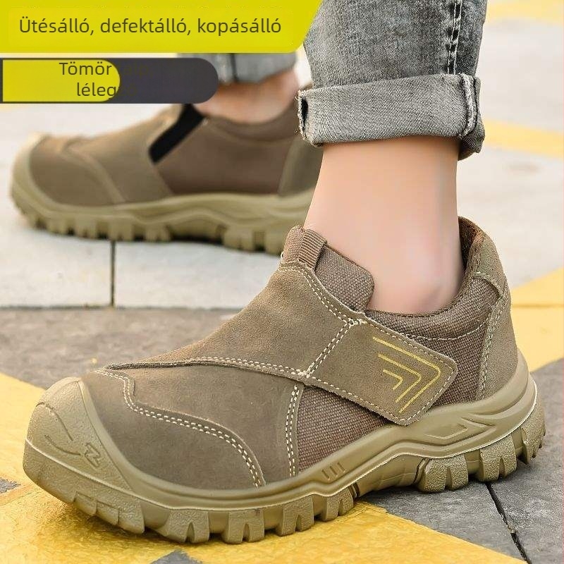 Férfiaknak készült biztonsági munkacipő acélorrtalpú, ütés- és szúrásálló, kopásálló, hőálló, hegesztéshez
