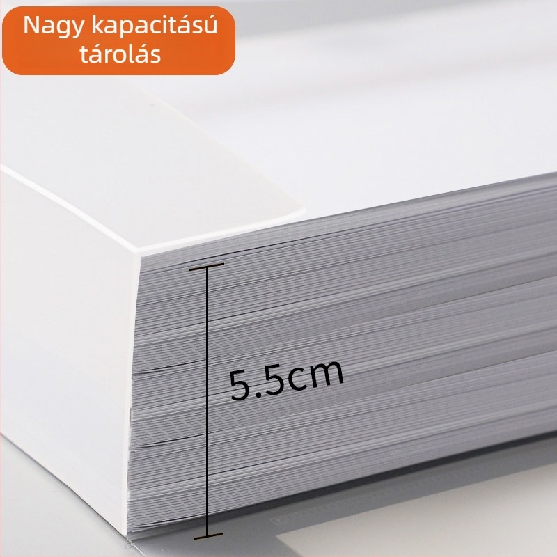 Átlátszó irattartó doboz, 55 mm vastag PVC, A4 méret, oldalsó címkével