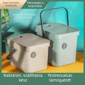 Nagy négyzet alakú tealevelek maradék vödör szűrővel a leeresztéshez