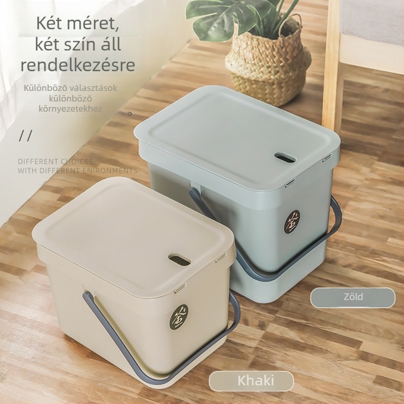 Nagy négyzet alakú tealevelek maradék vödör szűrővel a leeresztéshez