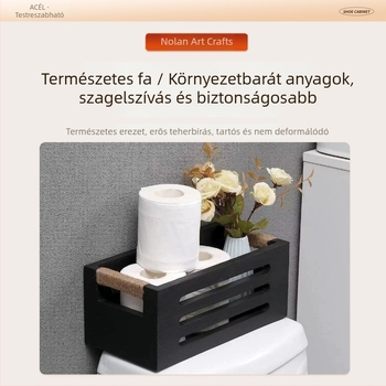 Tömörfa asztali tároló dokumentumokhoz és fürdőszobai papírtartóhoz