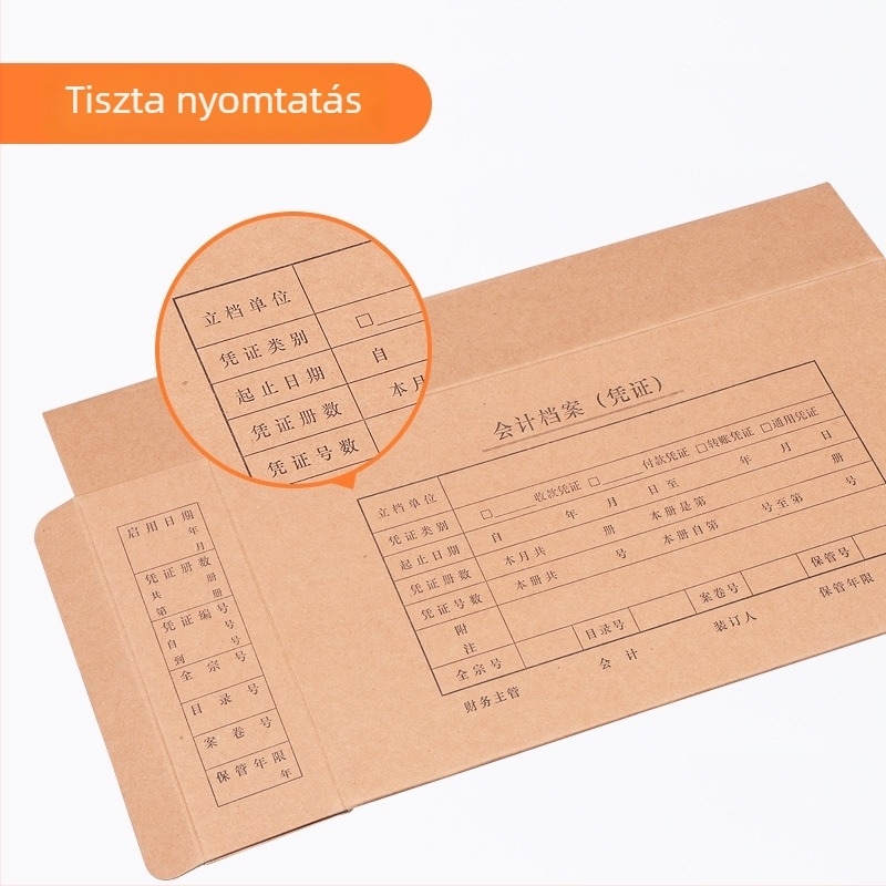 Haiboxin H0221 Kraft papír számviteli dokumentum doboz, kemény tok pénzügyi dokumentumokhoz, tárolás A4/A5 méretű nyilvántartásokhoz