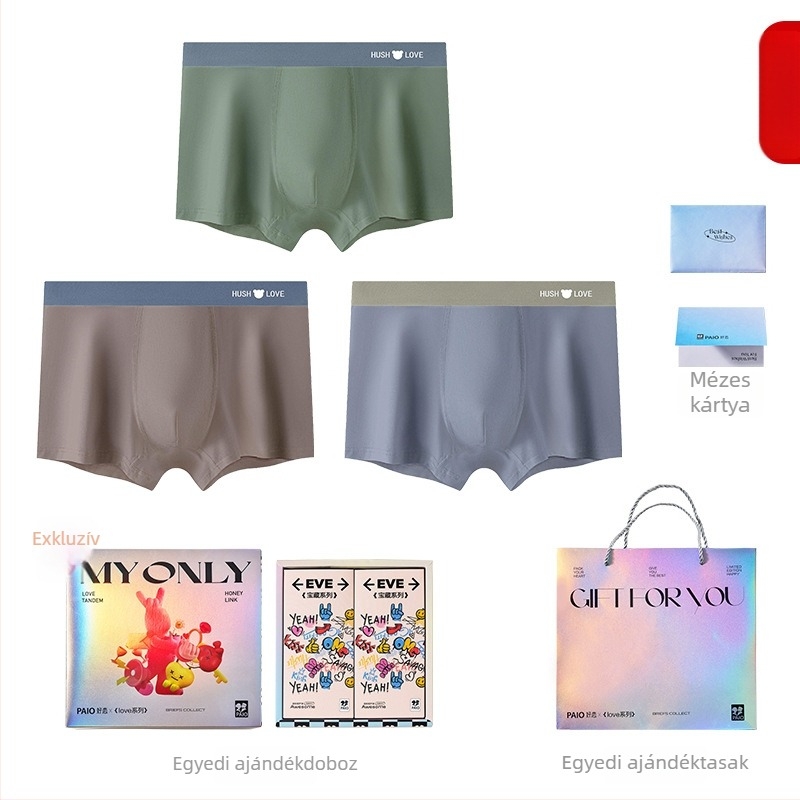 Férfiaknak ajándékdobozos alsóneműkészlet – modal mintás boxeralsók, kényelmesek és lélegzőek